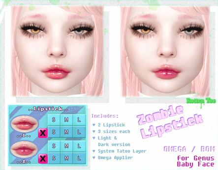 Second Life Marketplace Demo Zombie Lipstick Omega For Genus Mesh Head